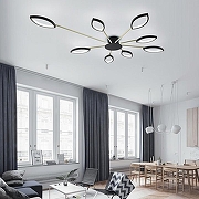 Люстра Imperiumloft Daggry DAGGRY01 цвет плафона/подвески Белый, Черный, цвет арматуры Золото, Черный-2