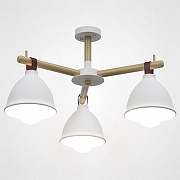 Люстра на штанге Imperiumloft Flan FLAN01 цвет белый, дерево светлое