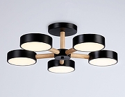 Люстра на штанге Ambrella Light FL FL4828 цвет плафона/подвески Черный, цвет арматуры Коричневый, Черный-1