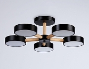 Люстра на штанге Ambrella Light FL FL4828 цвет плафона/подвески Черный, цвет арматуры Коричневый, Черный-3