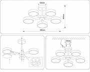 Люстра на штанге Ambrella Light FL FL4828 цвет плафона/подвески Черный, цвет арматуры Коричневый, Черный-7