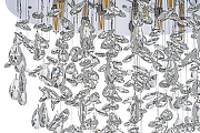Люстра на штанге Arti Lampadari Flusso Nickel Flusso H 1.4.55.638 N цвет плафона/подвески Прозрачный, цвет арматуры Никель-1