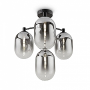 Люстра на штанге Freya Tesse FR1011PL-04B цвет плафона/подвески Светло-серый, цвет арматуры Черный-1