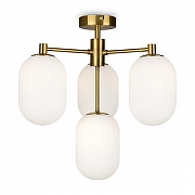 Люстра на штанге Freya Sharlot FR1012PL-04BS цвет плафона/подвески Белый, цвет арматуры Латунь-2