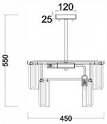Люстра на штанге Freya Viviane FR11001PL-08CH цвет плафона/подвески Прозрачный, цвет арматуры Хром-6