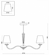 Люстра на штанге Freya Osborn FR2027PL-07BS цвет плафона/подвески Белый, цвет арматуры Латунь, Прозрачный-2
