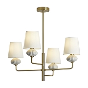 Люстра на штанге Freya Ceramics FR2029PL-04BS цвет белый, латунь-1