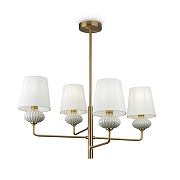 Люстра на штанге Freya Ceramics FR2029PL-04BS цвет белый, латунь-3