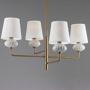 Люстра на штанге Freya Ceramics FR2029PL-04BS цвет белый, латунь-5