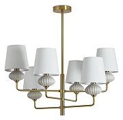 Люстра на штанге Freya Ceramics FR2029PL-06BS цвет белый, латунь