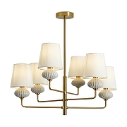 Люстра на штанге Freya Ceramics FR2029PL-06BS цвет белый, латунь-1