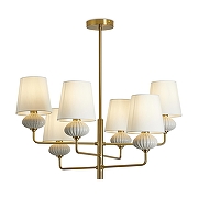 Люстра на штанге Freya Ceramics FR2029PL-06BS цвет белый, латунь-2
