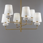 Люстра на штанге Freya Ceramics FR2029PL-06BS цвет белый, латунь-4