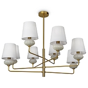Люстра на штанге Freya Ceramics FR2029PL-08BS цвет белый, латунь
