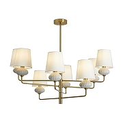 Люстра на штанге Freya Ceramics FR2029PL-08BS цвет белый, латунь-1