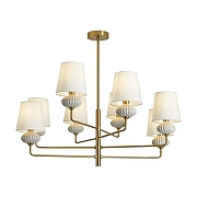 Люстра на штанге Freya Ceramics FR2029PL-08BS цвет белый, латунь-2