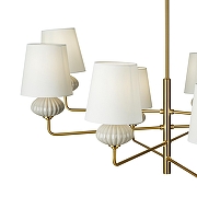 Люстра на штанге Freya Ceramics FR2029PL-08BS цвет белый, латунь-4