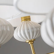 Люстра на штанге Freya Ceramics FR2029PL-08BS цвет белый, латунь-5