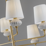 Люстра на штанге Freya Ceramics FR2029PL-08BS цвет белый, латунь-6