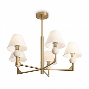 Люстра на штанге Freya Riley FR2043CL-05BS цвет плафона/подвески Белый, цвет арматуры Латунь-1