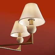 Люстра на штанге Freya Riley FR2043CL-05BS цвет плафона/подвески Белый, цвет арматуры Латунь-5