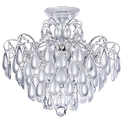 Люстра на штанге Freya Chabrol FR2302CL-04S цвет серебро белое