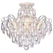 Люстра на штанге Freya Chabrol FR2302CL-04S цвет серебро белое-1