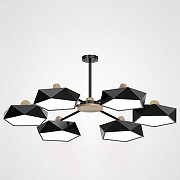 Люстра на штанге Imperiumloft Geometric Черная GEOMETRIC-CH01 цвет плафона/подвески Черный, цвет арматуры Коричневый, Черный