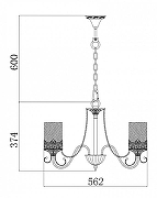 Люстра Freya Sherborne FR2563-PL-05-BZ цвет плафона/подвески Белый, цвет арматуры Бронза-6