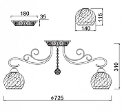 Люстра Freya Nella FR2662-PL-08-BZ цвет плафона/подвески Прозрачный, цвет арматуры Бронза-6