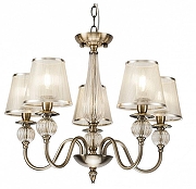 Люстра Freya Inessa FR2685PL-05BZ цвет плафона/подвески Бежевый, цвет арматуры Бронза, Прозрачный