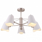 Люстра на штанге Freya Manon FR5037PL-05S цвет плафона/подвески Белый, цвет арматуры Серебро