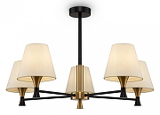 Люстра на штанге Freya Perfetto FR5098PL-05BBS цвет плафона/подвески Бежевый, цвет арматуры Латунь, Черный