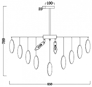 Люстра на штанге Freya Porto FR5104PL-08BS цвет плафона/подвески Белый, цвет арматуры Латунь-3