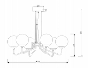 Люстра Freya Moricio FR5140PL-06GB цвет плафона/подвески Светло-серый, цвет арматуры Золото-3
