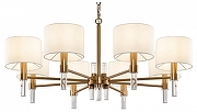 Люстра Freya Lino FR5186PL-08BS цвет плафона/подвески Белый, цвет арматуры Латунь, Прозрачный