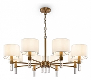 Люстра Freya Lino FR5186PL-08BS цвет плафона/подвески Белый, цвет арматуры Латунь, Прозрачный-1