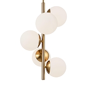 Люстра на штанге Freya Zing FR5199PL-05BS1 цвет плафона/подвески Белый, цвет арматуры Латунь-3