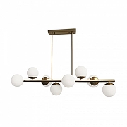 Люстра на штанге Freya Zing FR5199PL-08BS цвет плафона/подвески Белый, цвет арматуры Латунь-1