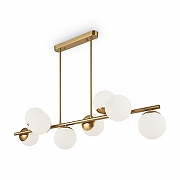 Люстра на штанге Freya Zing FR5199PL-08BS цвет плафона/подвески Белый, цвет арматуры Латунь-2