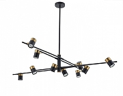 Люстра на штанге Freya Enzo FR5201PL-10B цвет плафона/подвески Черный, цвет арматуры Черный-1