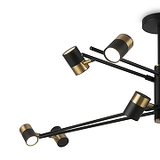 Люстра на штанге Freya Enzo FR5201PL-10B цвет плафона/подвески Черный, цвет арматуры Черный-6