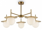 Люстра на штанге Freya Camelia FR5202PL-05BS цвет плафона/подвески Белый, цвет арматуры Латунь