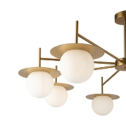 Люстра на штанге Freya Camelia FR5202PL-08BS цвет плафона/подвески Белый, цвет арматуры Латунь-1