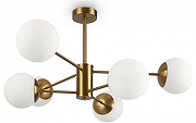 Люстра на штанге Freya Sonder FR5204PL-06BS цвет плафона/подвески Белый, цвет арматуры Латунь