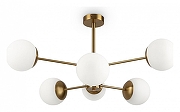 Люстра на штанге Freya Sonder FR5204PL-06BS цвет плафона/подвески Белый, цвет арматуры Латунь-1
