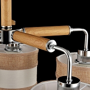 Люстра на штанге Freya Helen FR5329-PL-05-CH цвет плафона/подвески Бежевый, Коричневый, цвет арматуры Коричневый, Хром-4