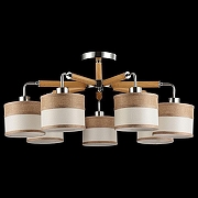 Люстра на штанге Freya Helen FR5329-PL-07-CH цвет плафона/подвески Бежевый, Коричневый, цвет арматуры Коричневый, Хром-1