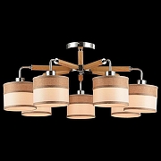 Люстра на штанге Freya Helen FR5329-PL-07-CH цвет плафона/подвески Бежевый, Коричневый, цвет арматуры Коричневый, Хром-2