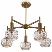 Люстра на штанге Freya Fero FR5366CL-05BS цвет плафона/подвески Оранжевый, цвет арматуры Латунь